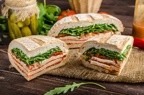 Italiaanse geperst Sandwich — Stockfoto