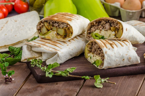 Burrito de pequeno-almoço — Fotografia de Stock