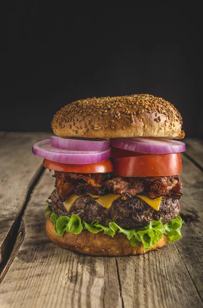American rustic burger — Stock fotografie