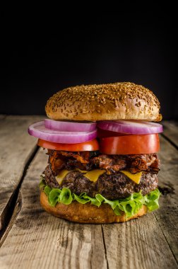 American rustic burger