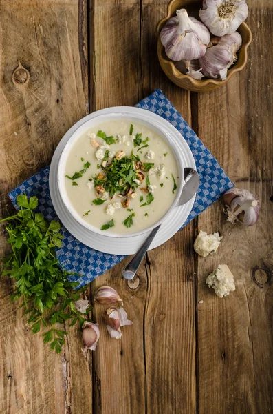 Zupa kalafiorowa z serem pleśniowym — Zdjęcie stockowe