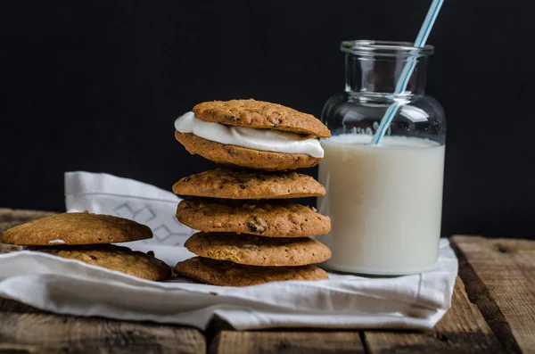 Biscotti alla crema di farina d'avena fatti in casa — Foto Stock