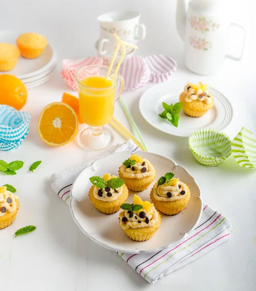 Fruit muffins homemade — Stock Photo, Image