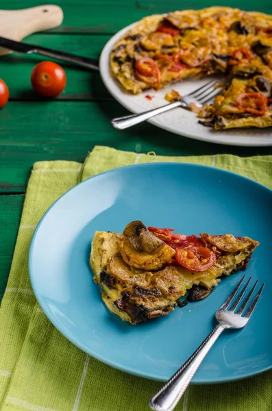 Frittata de patata con chorizo — Foto de Stock