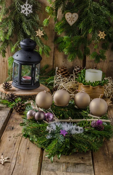 A grinalda do Advento de Natal — Fotografia de Stock