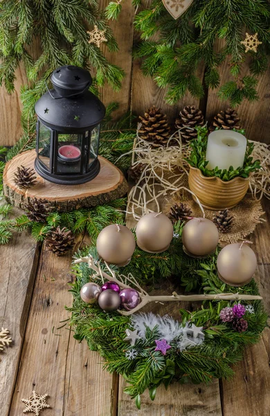 De kroon van de komst van Kerstmis — Stockfoto