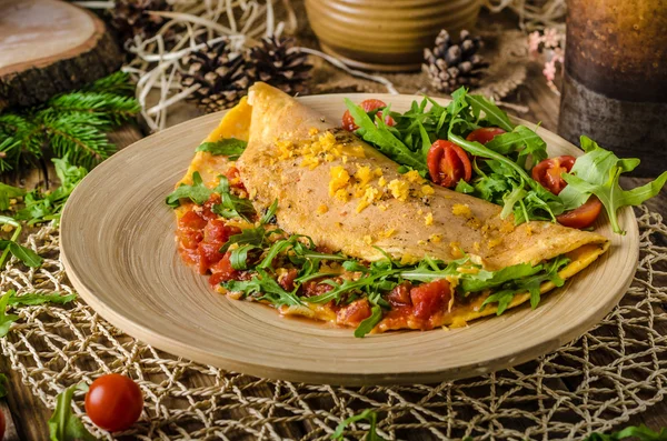 Vegetarian omelette rustic — Stock Photo, Image