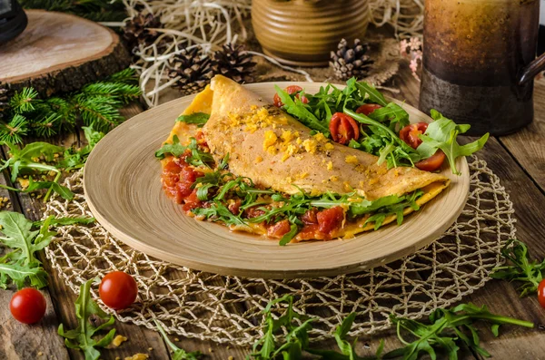 Vegetarisk omelett (rustikke) – stockfoto