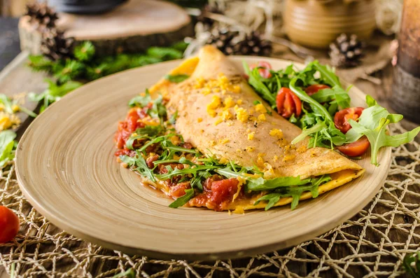 Vegetarische omelet rustieke — Stockfoto