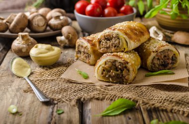 Sausage Roll delicious recepy clipart
