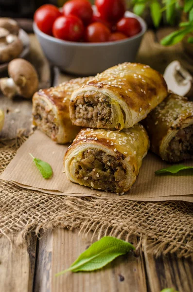 Sausage Roll delicious recepy — Stock Photo, Image