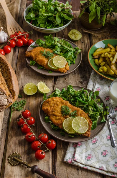 Verdadero escalope vienés — Foto de Stock