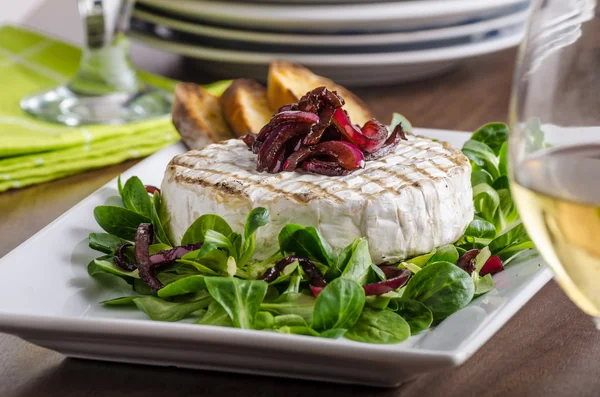 Grilled camembert in restaurant — Stock Photo, Image