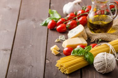 Still life fotoğraf, makarna ve peynir ile arka plan