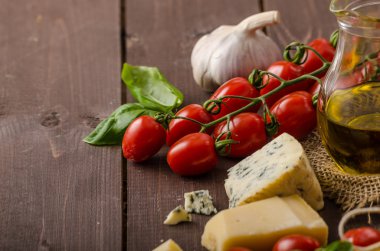 Still life fotoğraf, makarna ve peynir ile arka plan