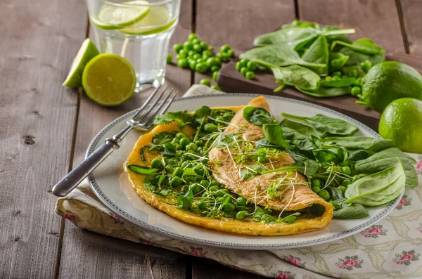 Egg omelette with herbs — Stock Photo, Image