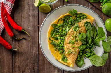 Yumurta omlet otlar ile