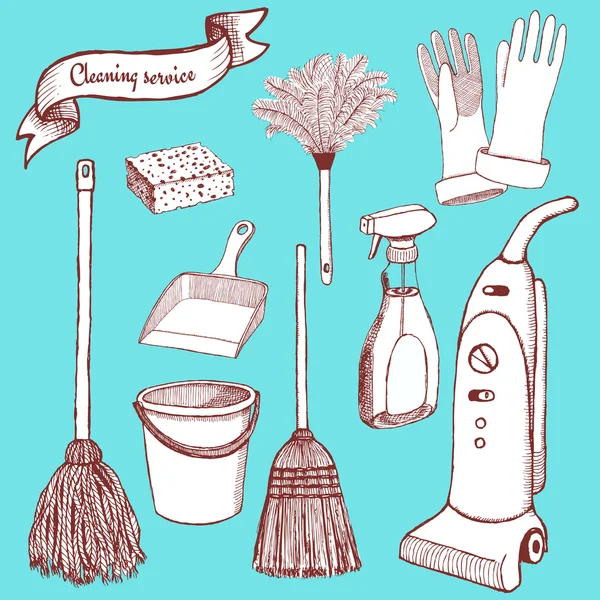 Set di pulizia schizzi — Vettoriale Stock