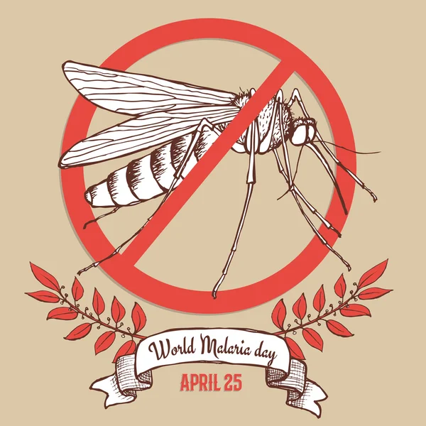 Manifesto della giornata della malaria — Vettoriale Stock