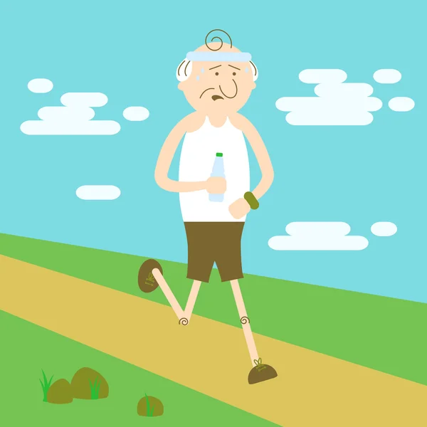 Homme âgé courir — Image vectorielle