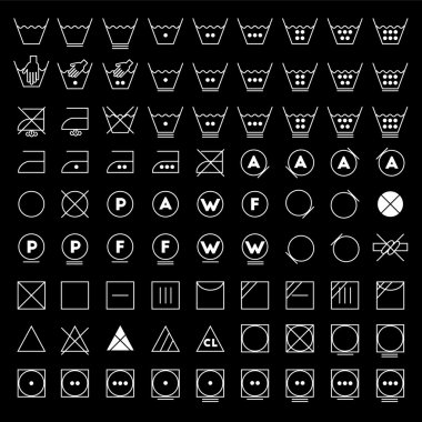 Çamaşırhane sembolleri çizgili Tema
