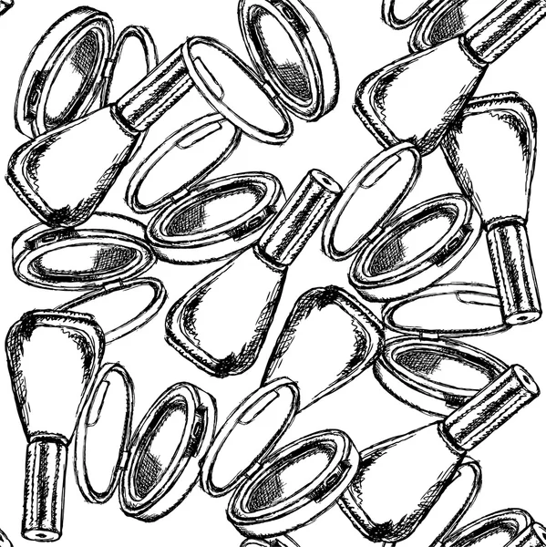 Schets poeder compact en nagellak — Stockvector