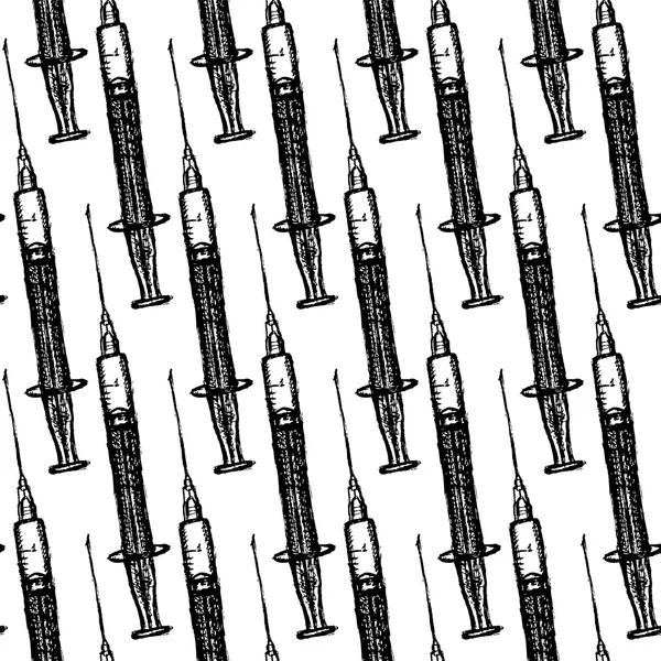 Sketch syringe in vintage style — Stock Vector