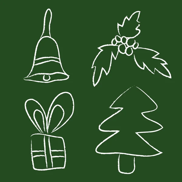 Croquis Nouvel An et décoration de Noël — Image vectorielle