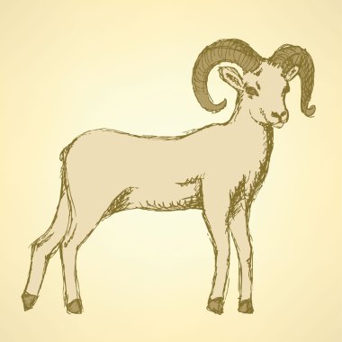 vintage tarzı yeni yıl Koç kroki