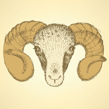 vintage tarzı yeni yıl Koç kroki