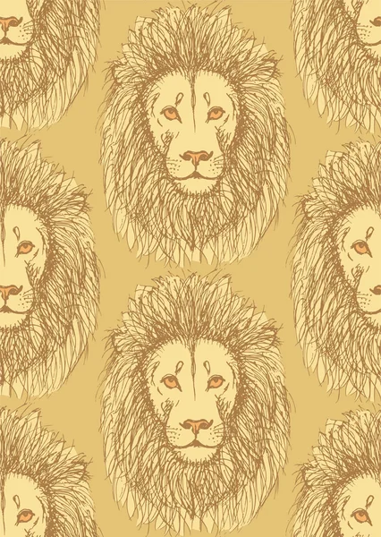 Sketch cute lion in vintage style — Stock Vector