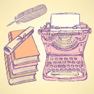 Sevimli vektör writter set