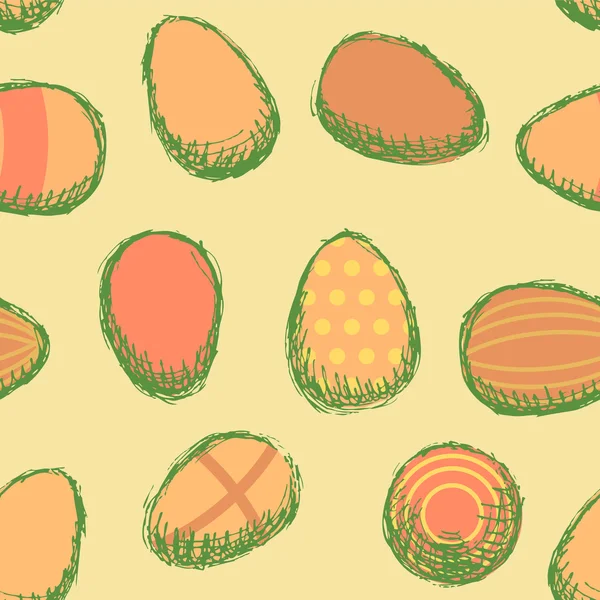 Gaya telur Paskah Sketch - Stok Vektor
