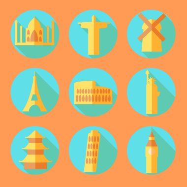 Düz mimari yapılar simgeler