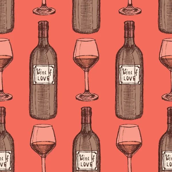 Bosquejo de vino en estilo vintage — Archivo Imágenes Vectoriales