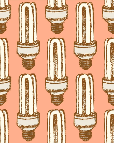 Esquisse ampoule économique dans un style vintage — Image vectorielle