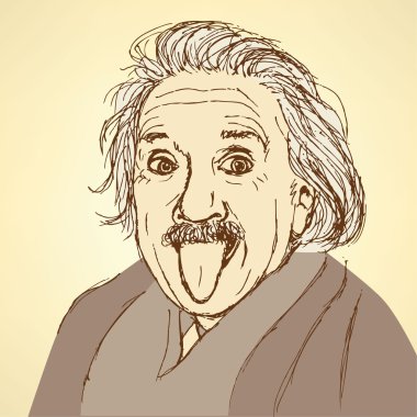 Kroki Albert Einstein vintage tarzı