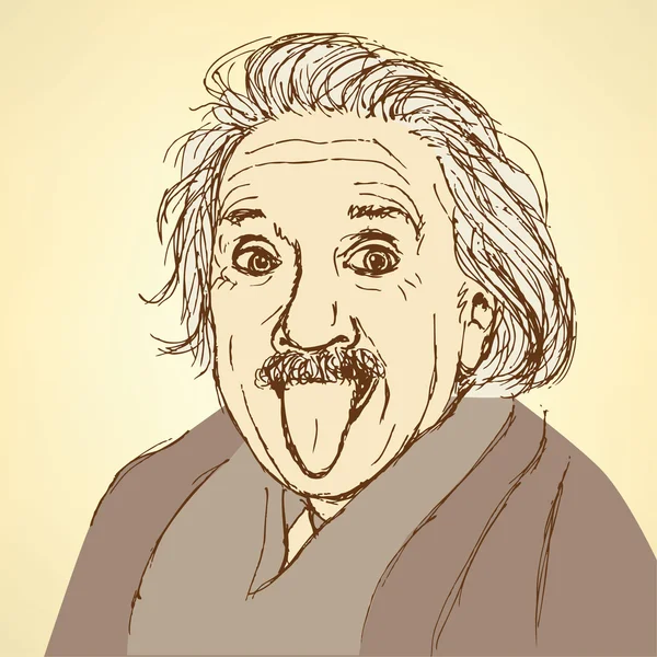 ビンテージ スタイルのアルバート ・ アインシュタインをスケッチします。 ストックベクター