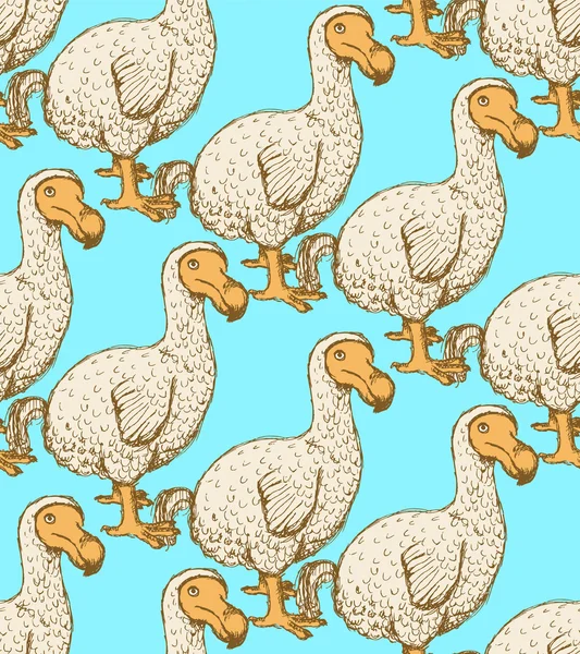 Croquis dodo oiseau dans un style vintage — Image vectorielle