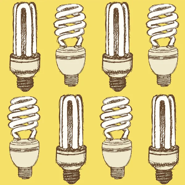 Sketch economic light bulb in vintage style — Stock Vector