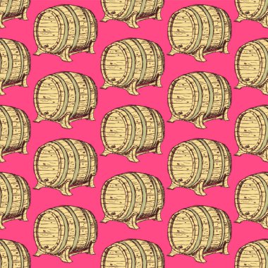 Vintage tarzı kroki şarap varil