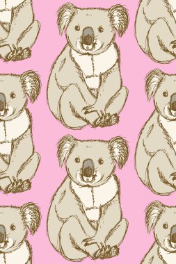 Kroki şirin koala vintage tarzı içinde
