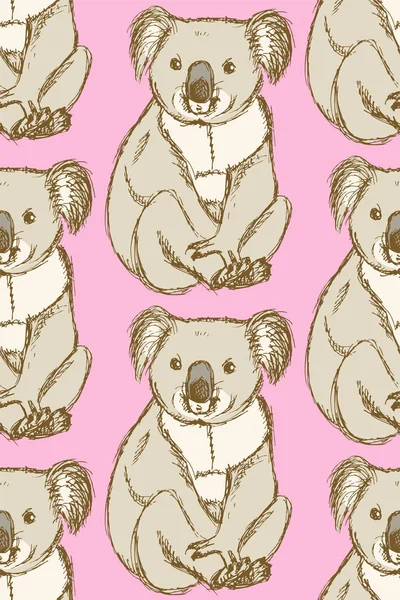 Croquis koala mignon dans un style vintage — Image vectorielle