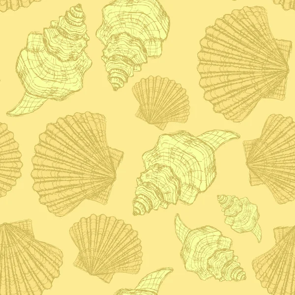 Bosquejo cáscara de mar en estilo vintage — Vector de stock