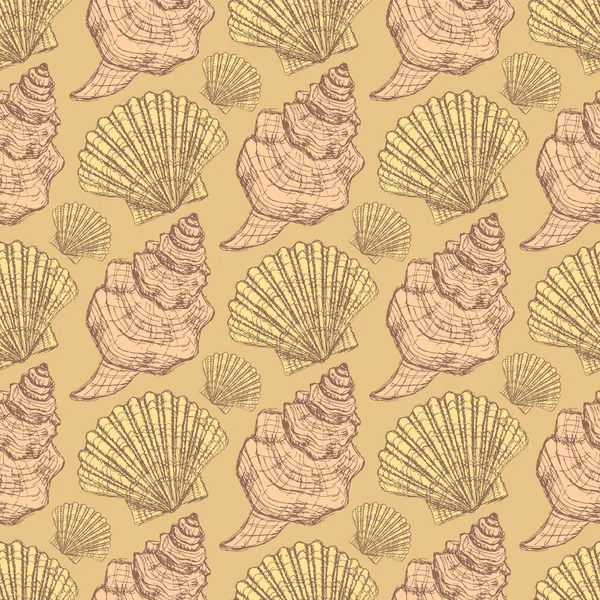 Bosquejo cáscara de mar en estilo vintage — Vector de stock