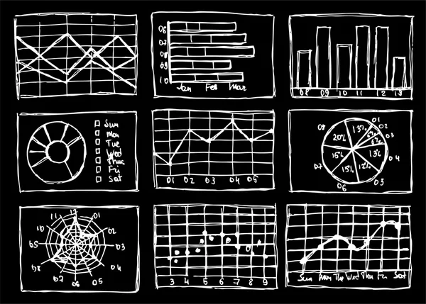 Croquis graphiques d'affaires dans le style vintage — Image vectorielle