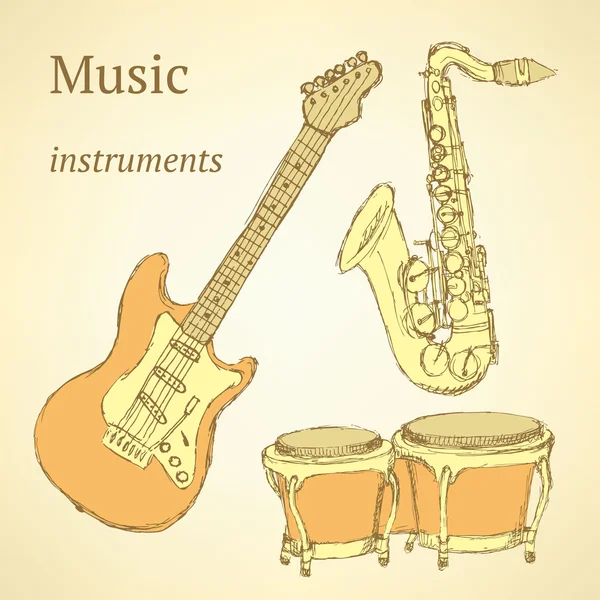 Boceto instrumento musical — Vector de stock