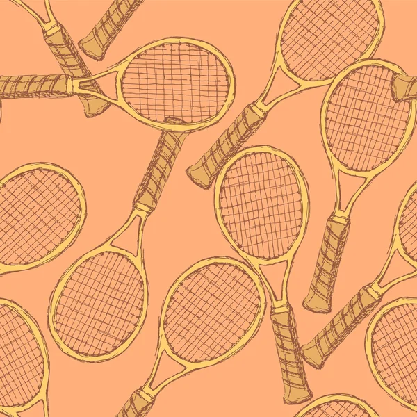 Attrezzatura da tennis da disegno in stile vintage — Vettoriale Stock