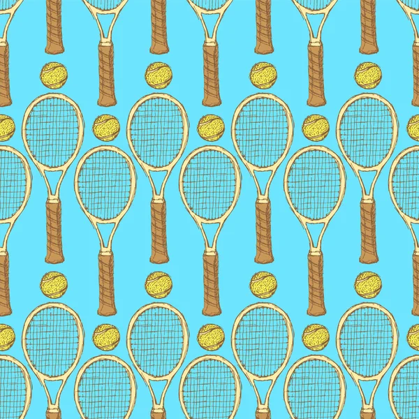 Schets tennis uitrusting in vintage stijl — Stockvector