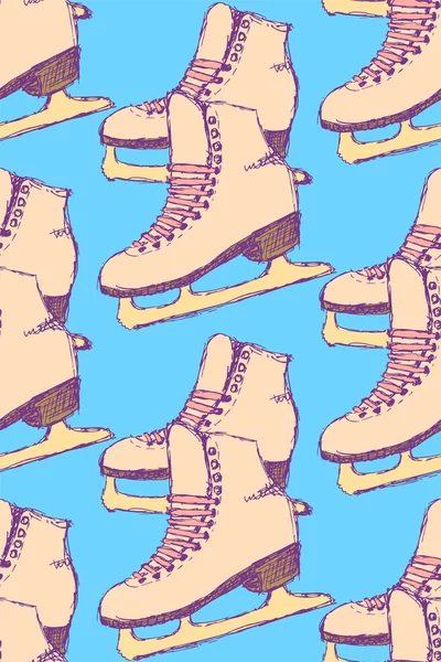 Schets schaatsen schoenen in vintage stijl — Stockvector